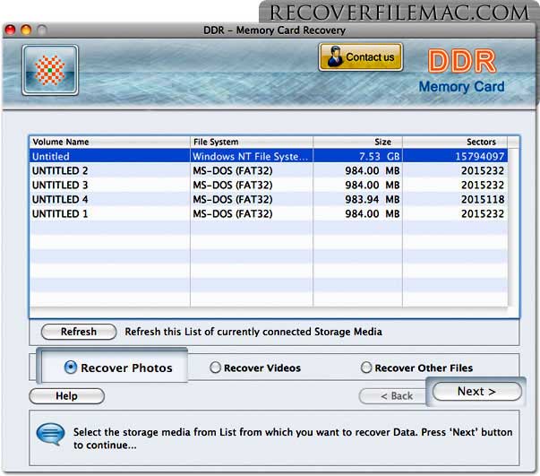 Mac Memory Card File Recovery software