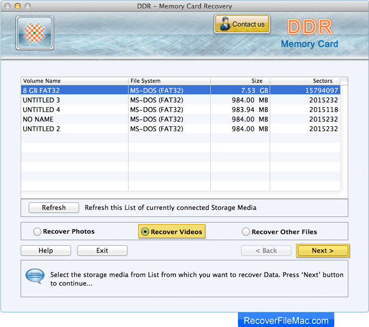 Recover File Mac - Memory Card